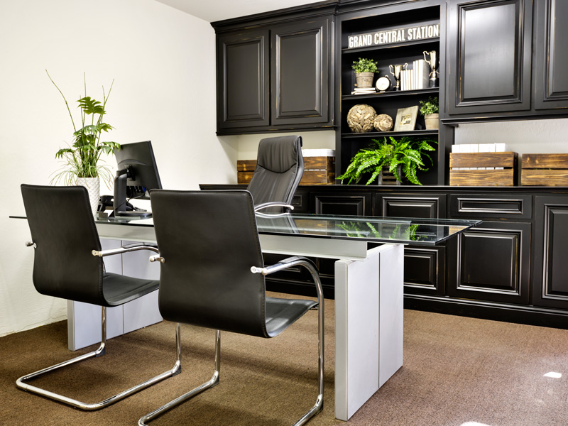 custom cabinetry in an office